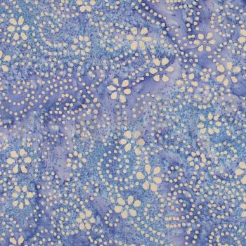 Baumwolle Batik einzigartig gefertigt Beige auf Lavendelblau